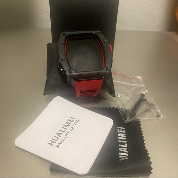 NIB HUALIMEI For Apple Watch Ultra Band 49mm Case in Black/Red - Picture 11 of 16